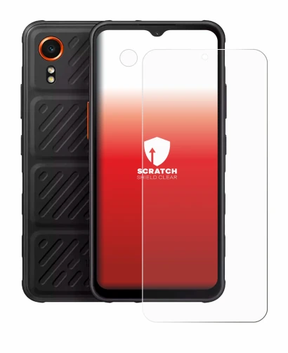 Image de l'appareil Samsung Galaxy XCover 7 (Avant+Caméra) avec une grande variété de protections d'écran.