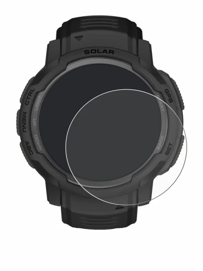 Image de l'appareil Garmin Instinct Crossover AMOLED avec une grande variété de protections d'écran.