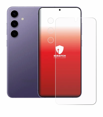 Image de l'appareil Samsung Galaxy S24 (Avant+Caméra) avec une grande variété de protections d'écran.