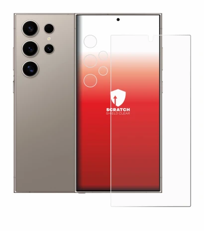 Image de l'appareil Samsung Galaxy S24 Ultra (case-friendly) (Avant+Caméra) avec une grande variété de protections d'écran.