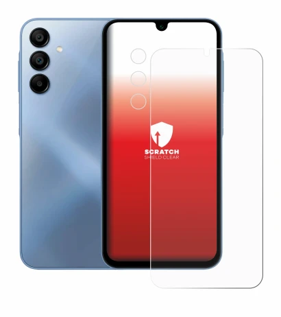 Image de l'appareil Samsung Galaxy A15 (Avant+Caméra) avec une grande variété de protections d'écran.