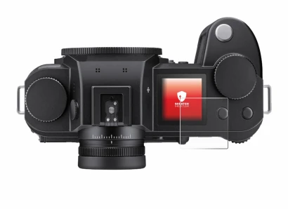 Image de l'appareil Leica SL3 (affichage des épaules) avec une grande variété de protections d'écran.