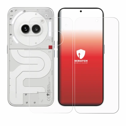 Image de l'appareil Nothing Phone (2a) (Avant+Arrière) avec une grande variété de protections d'écran.