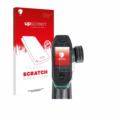 Face avant d’un emballage produit avec le logo de la marque upscreen. À côté, l’appareil DumboRC DDF-350 est représenté avec l