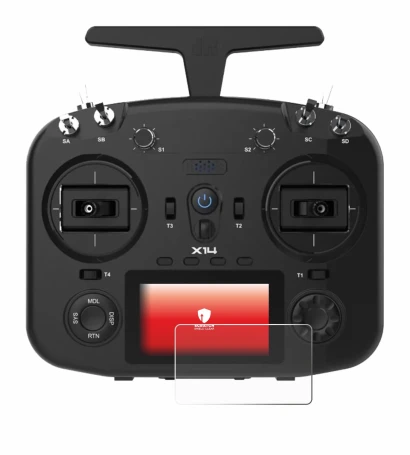 Image de l'appareil FrSky TWIN X14 avec une grande variété de protections d'écran.