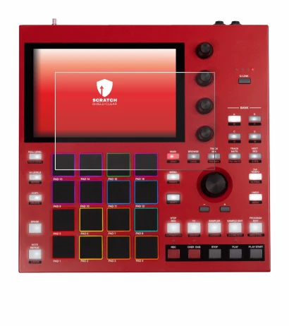 Image de l'appareil Akai MPC One+ avec une grande variété de protections d'écran.
