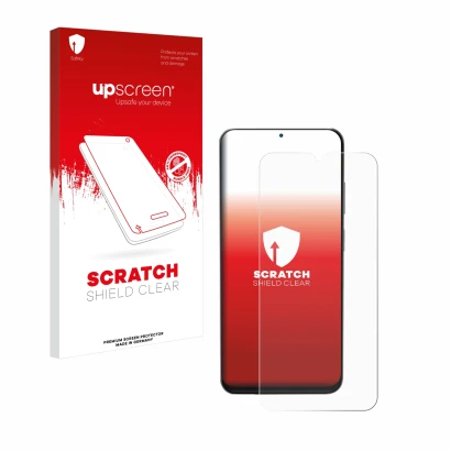 Face avant d’un emballage produit avec le logo de la marque upscreen. À côté, l’appareil Doogee N55 Pro est représenté avec la