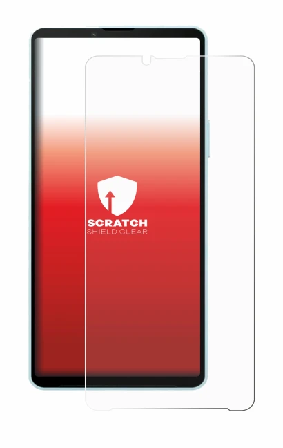 Image de l'appareil Sony Xperia 10 VI avec une grande variété de protections d'écran.