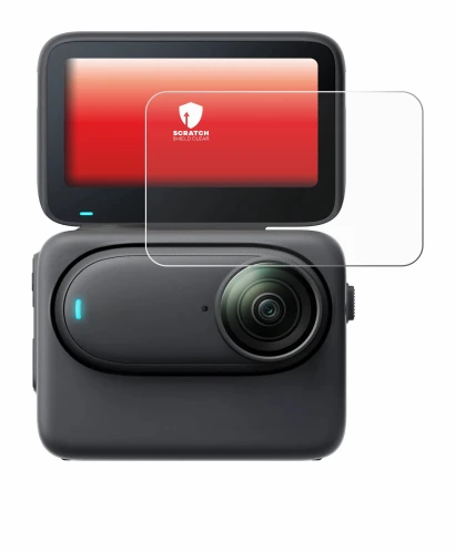 Image de l'appareil Insta360 Go 3S avec une grande variété de protections d'écran.
