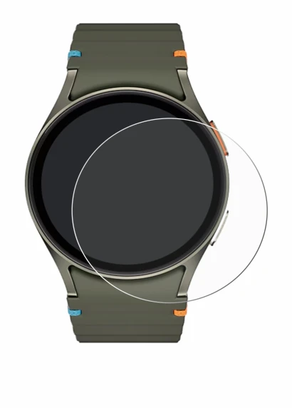 Image de l'appareil Samsung Galaxy Watch 7 (40 mm) avec une grande variété de protections d'écran.