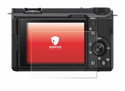 Image de l'appareil Sony Alpha ZV-E10 II avec une grande variété de protections d'écran.