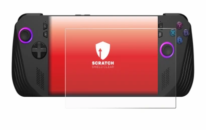 Image de l'appareil ASUS ROG Ally X (2024) avec une grande variété de protections d'écran.