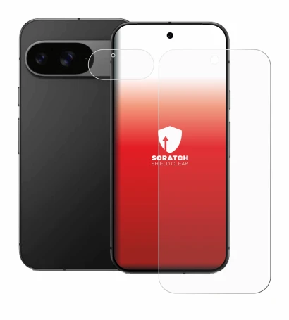 Image de l'appareil Google Pixel 9 (Avant+Caméra) avec une grande variété de protections d'écran.