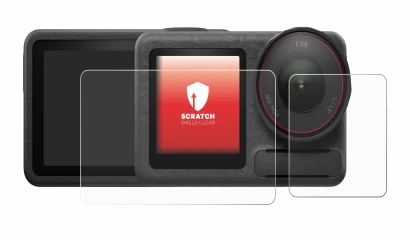 Image de l'appareil DJI Osmo Action 5 Pro (case-friendly) avec une grande variété de protections d'écran.
