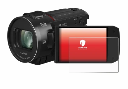 Image de l'appareil Panasonic HC-VX3 avec une grande variété de protections d'écran.