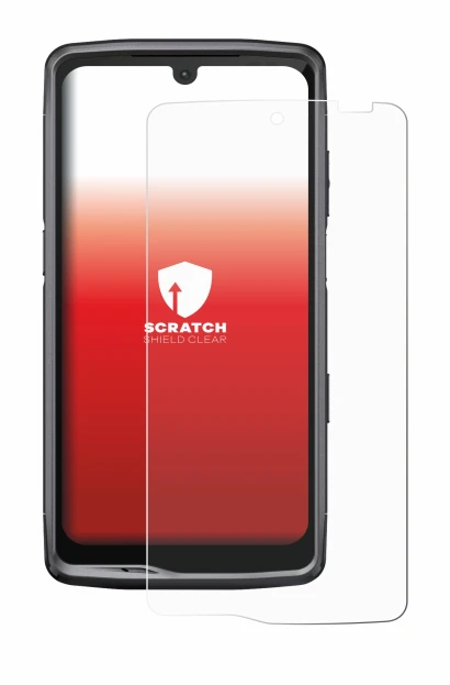 Image de l'appareil Crosscall Stellar M6 avec une grande variété de protections d'écran.