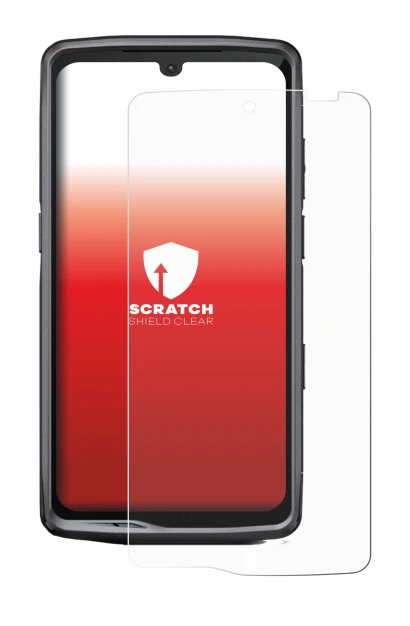 Image de l'appareil Crosscall Stellar M6E avec une grande variété de protections d'écran.