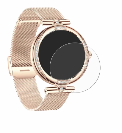 Image de l'appareil Bekomiya Smartwatch 1.19" avec une grande variété de protections d'écran.