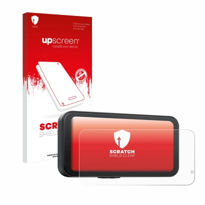 Face avant d’un emballage produit avec le logo de la marque upscreen. À côté, l’appareil Volam RC15B 6.25" est représenté avec