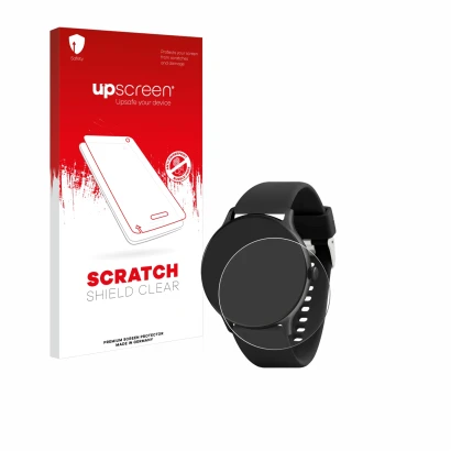 Face avant d’un emballage produit avec le logo de la marque upscreen. À côté, l’appareil Reflex Active Series 22 est représent