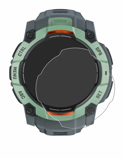 Image de l'appareil Garmin Instinct 3 AMOLED (45 mm) avec une grande variété de protections d'écran.