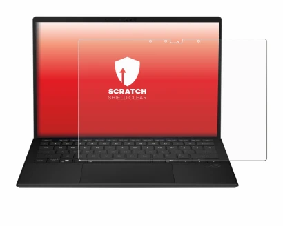 Image de l'appareil ASUS ROG Flow Z13 2025 avec une grande variété de protections d'écran.