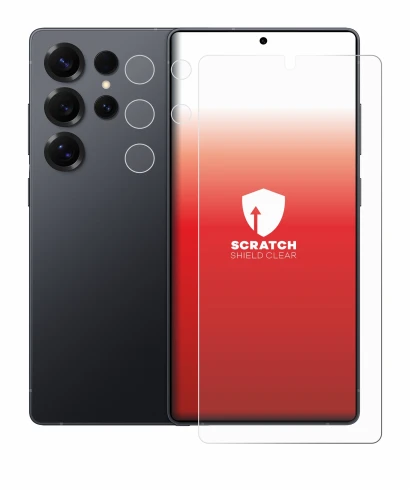 Image de l'appareil Samsung Galaxy S25 Ultra Enterprise Edition (Avant+Caméra) avec une grande variété de protections d'écran.