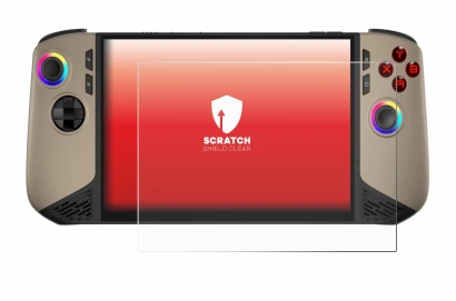 Image de l'appareil MSI Claw 8 AI+ avec une grande variété de protections d'écran.