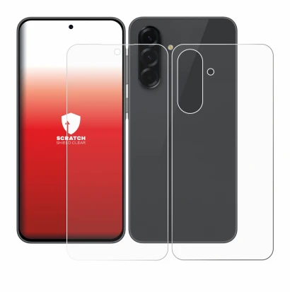 Image de l'appareil Samsung Galaxy A36 5G (Avant+Arrière) avec une grande variété de protections d'écran.