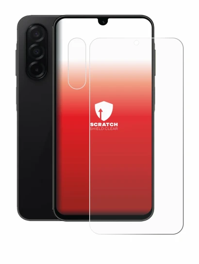 Image de l'appareil Samsung Galaxy A26 5G Enterprise Edition (Avant+Caméra) avec une grande variété de protections d'écran.
