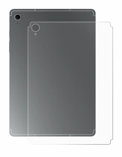 Image de l'appareil Samsung Galaxy Tab S10 FE (Arrière) avec une grande variété de protections d'écran.