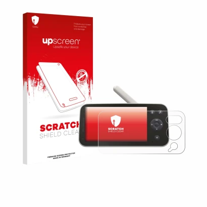 Face avant d’un emballage produit avec le logo de la marque upscreen. À côté, l’appareil Philips Avent SCD973/26 est représent