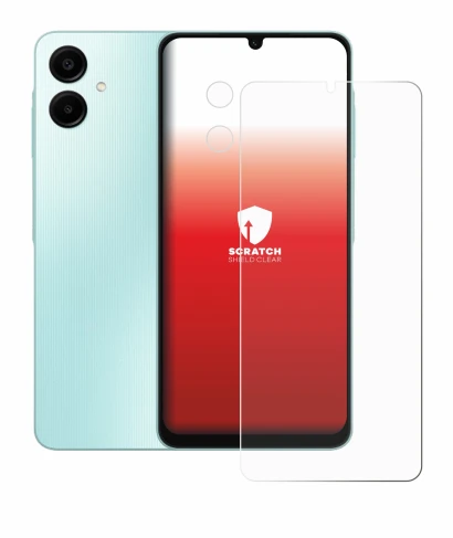 Image de l'appareil Samsung Galaxy A06 5G (Avant+Caméra) avec une grande variété de protections d'écran.
