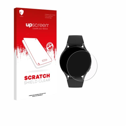 Face avant d’un emballage produit avec le logo de la marque upscreen. À côté, l’appareil Levowatch EDGY est représenté avec la