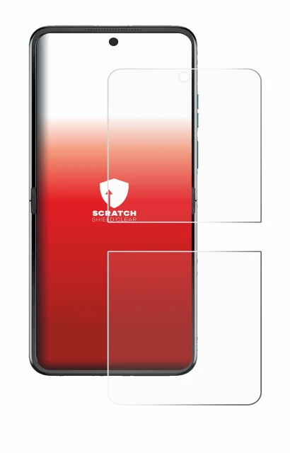 Image de l'appareil Motorola Razr 60 avec une grande variété de protections d'écran.