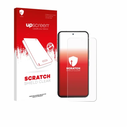 Face avant d’un emballage produit avec le logo de la marque upscreen. À côté, l’appareil Oukitel WP200 Pro est représenté avec