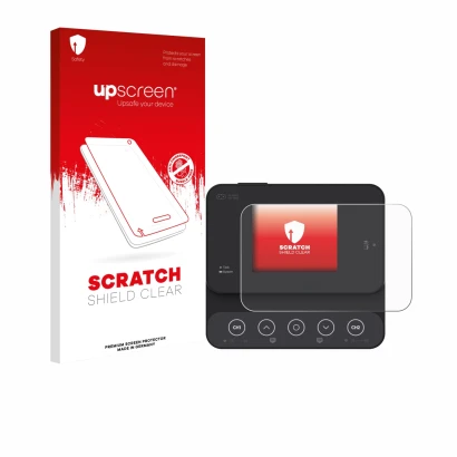 Face avant d’un emballage produit avec le logo de la marque upscreen. À côté, l’appareil ISDT K2Zip est représenté avec la pro