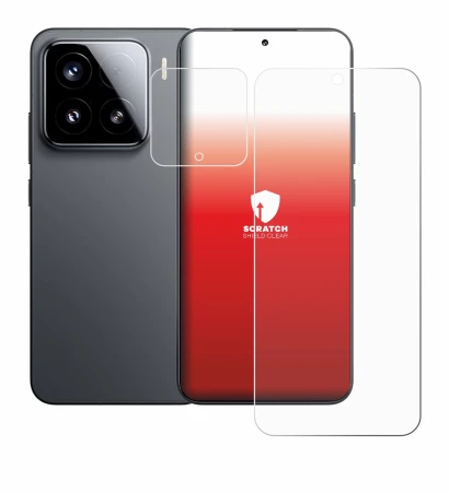 Image de l'appareil Xiaomi 15 (Avant+Caméra) avec une grande variété de protections d'écran.