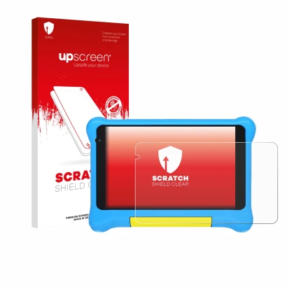 Face avant d’un emballage produit avec le logo de la marque upscreen. À côté, l’appareil Yicty YTYTK707 est représenté avec la