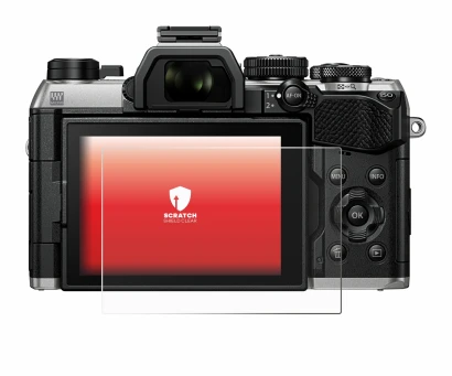 Image de l'appareil Olympus OM System OM-5 Mark II avec une grande variété de protections d'écran.