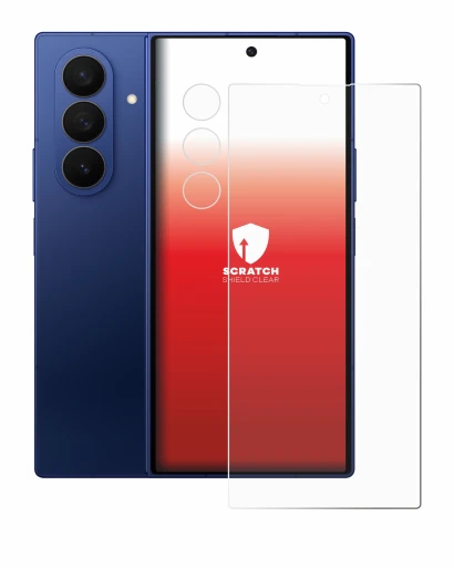Image de l'appareil Samsung Galaxy Z Fold 7 (Avant+Caméra) avec une grande variété de protections d'écran.
