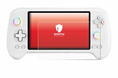 Image de l'appareil Anbernic RG557 avec une grande variété de protections d'écran.