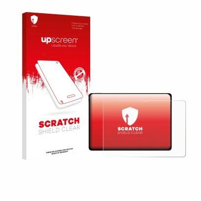 Face avant d’un emballage produit avec le logo de la marque upscreen. À côté, l’appareil Honor Magicpad 3 est représenté avec