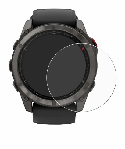 Image de l'appareil Garmin Fenix 8 Pro AMOLED (51 mm) avec une grande variété de protections d'écran.