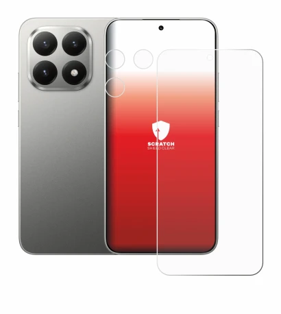 Image de l'appareil Xiaomi 15T (Avant+Caméra) avec une grande variété de protections d'écran.