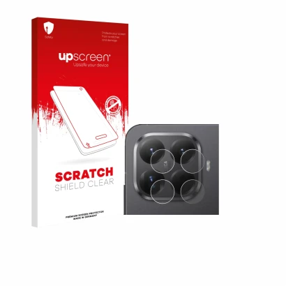 Face avant d’un emballage produit avec le logo de la marque upscreen. À côté, l’appareil Xiaomi 15T Pro (Caméra UNIQUEMENT) es