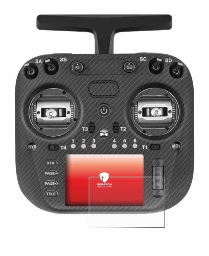 Image de l'appareil Radiomaster TX15 Max avec une grande variété de protections d'écran.