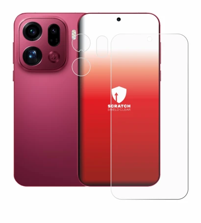 Image de l'appareil Oppo Find X9 Pro (Avant+Caméra) avec une grande variété de protections d'écran.