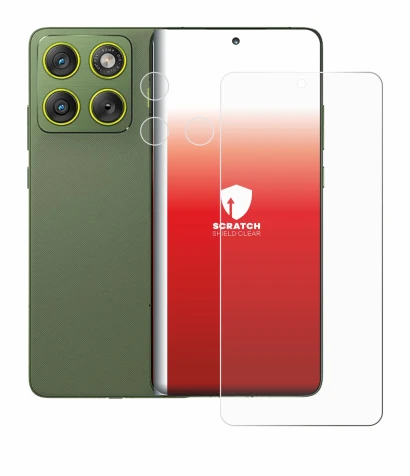 Image de l'appareil Motorola Edge 70 (Avant+Caméra) avec une grande variété de protections d'écran.