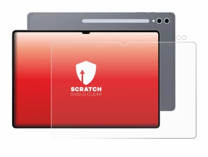 Image de l'appareil Samsung Galaxy Tab S10 Ultra (Avant+Caméra) avec une grande variété de protections d'écran.